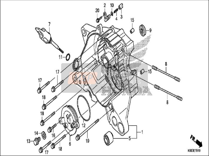 Honda NSC1255WH 2019 Right Crankcase for a 2019 Honda NSC1255WH